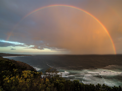 Rainbow colors in the sky