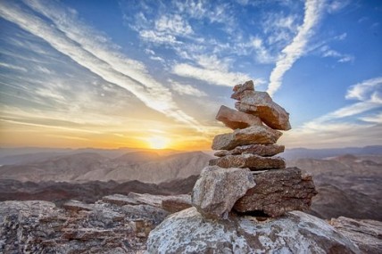 Rocks on top of each other on the mountain