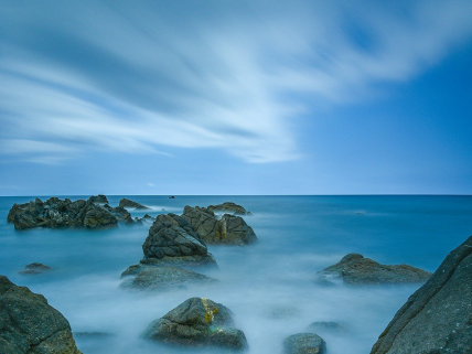 Misty surf and splashes, Hammonasset Beach, Madison, Connecticut stock photo...