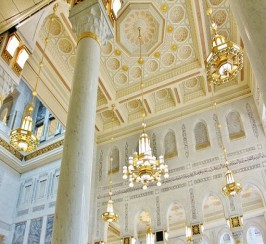Islamic decorations inside the mosque