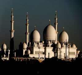 A mosque in which people worship